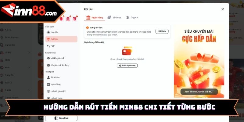 Hướng dẫn rút tiền Min88 chi tiết từng bước